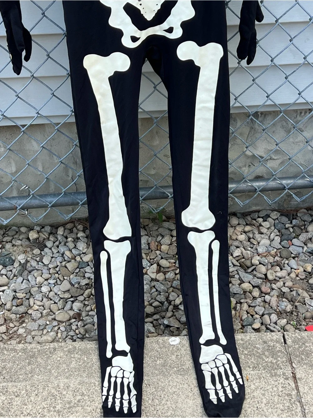 Spirit Halloween Glow Skeleton SuperSkin Costume - Black, White, Green Child XL - Picture 4 of 9